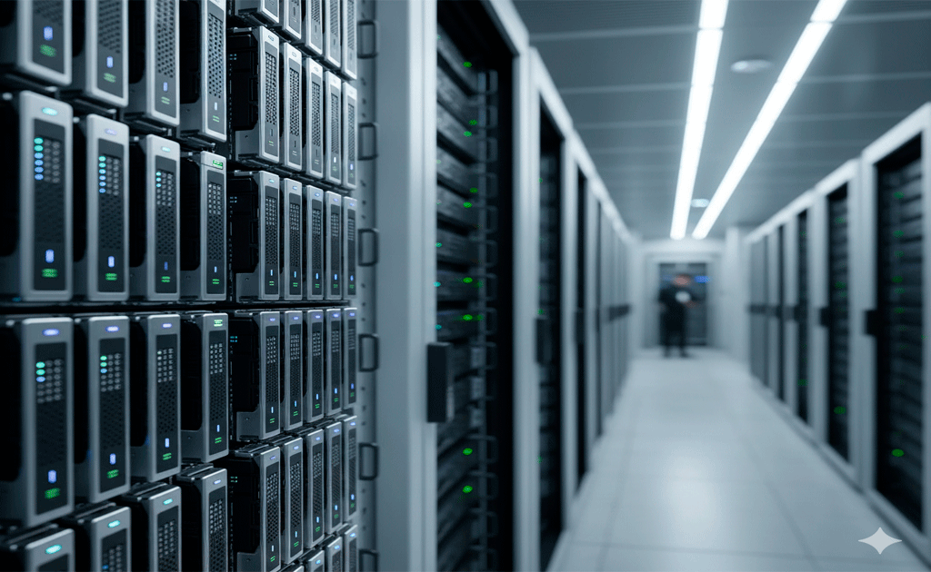 Discos sólidos empresariales instalados en servidores