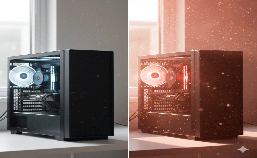 Equipo informático trabajando bajo condiciones exigentes