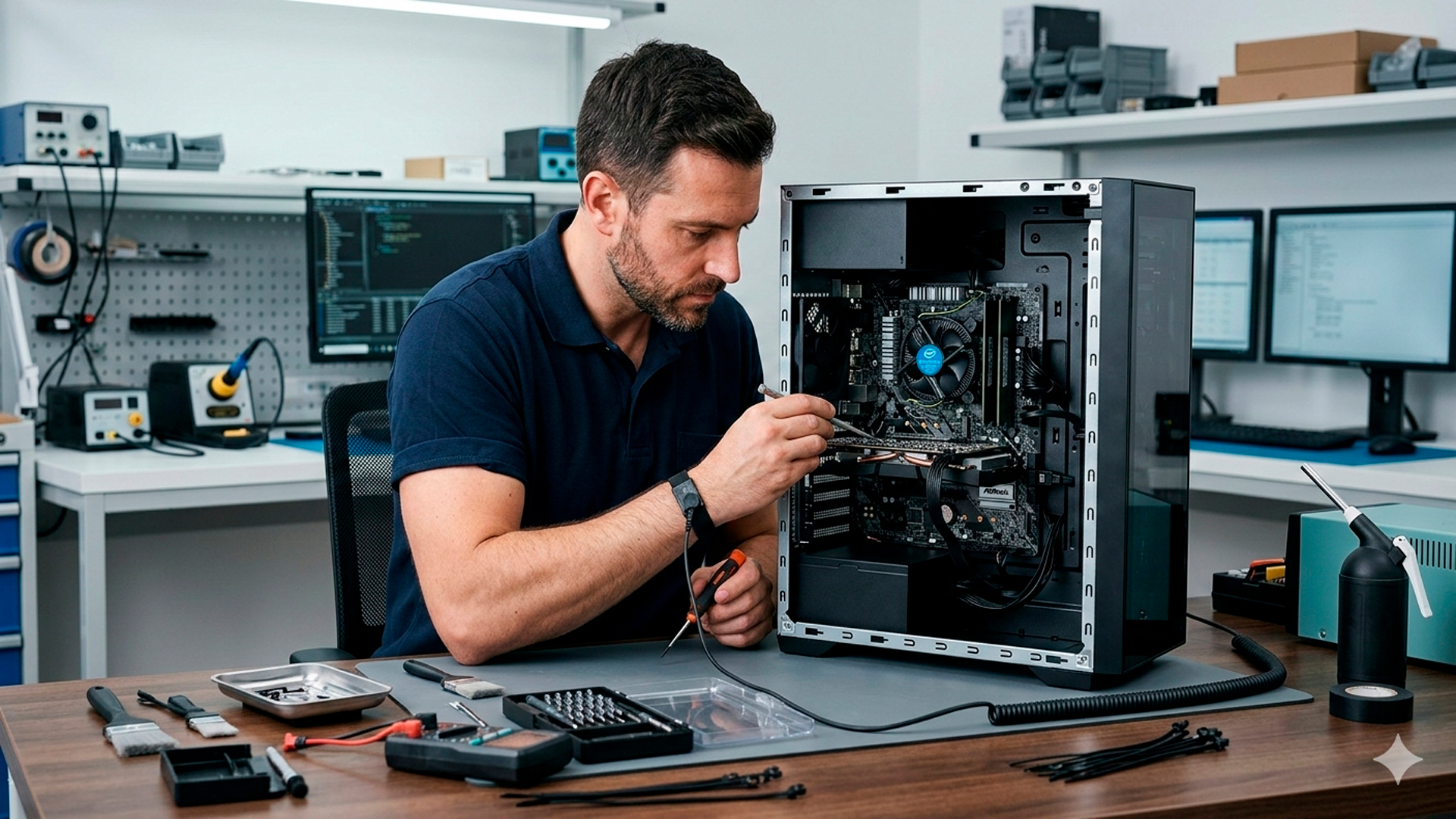 diagnóstico técnico de computadora antes de actualizar componentes